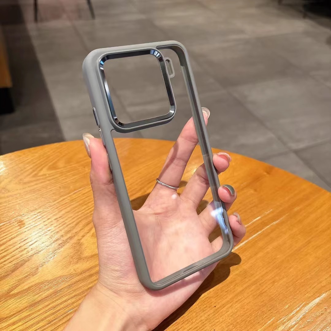 新款金盾适用于小米15pro手机壳高透透明背板Xiaomi15金属镜头框软边防摔小米15pro独立金属按键全包手机壳