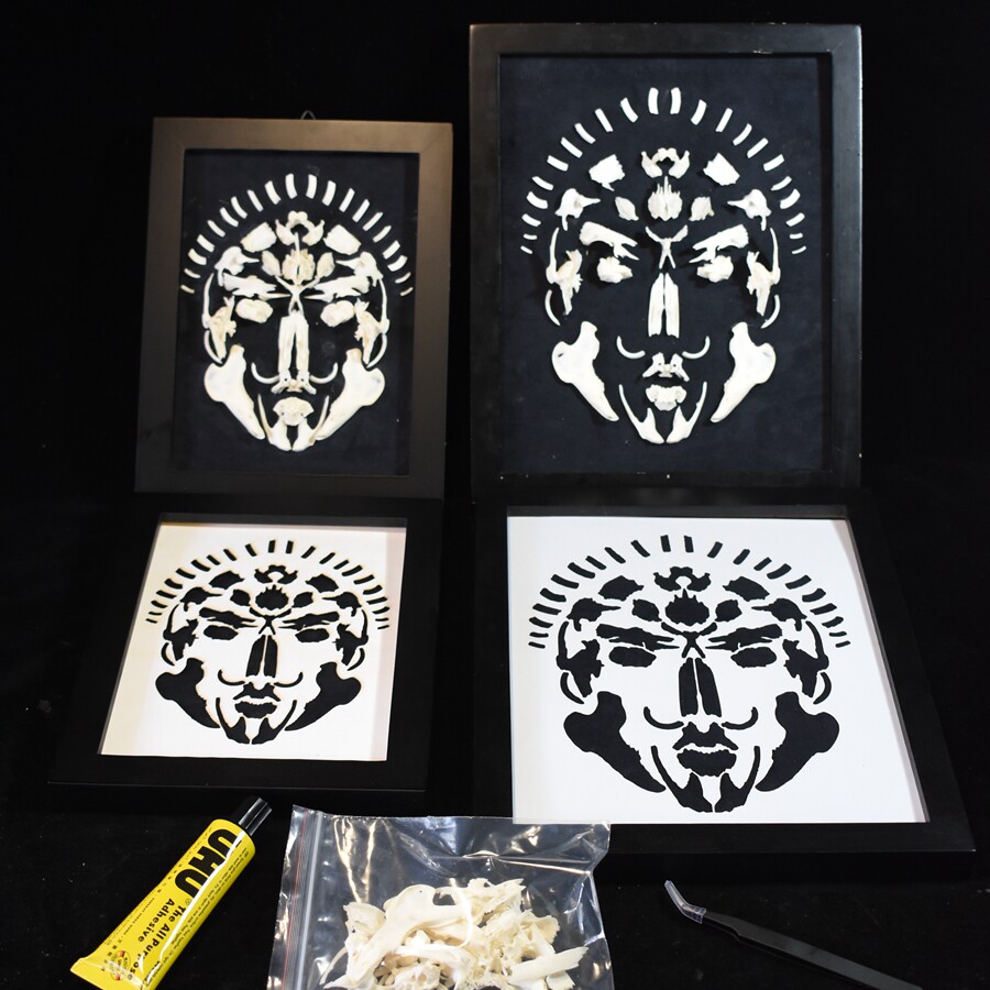 头骨拼图 手工DIY创意礼品 立体油画 兔头骨复原 脸谱挂件装饰