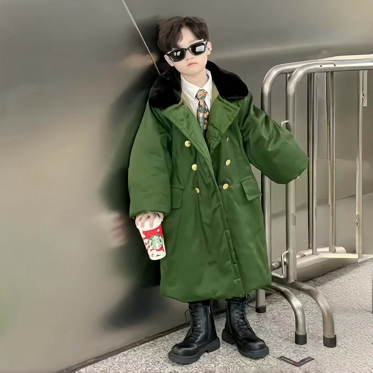 军大衣儿童冬季加厚棉服