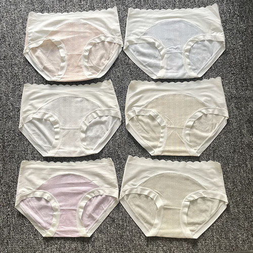 6条内裤女中腰三角裤头螺纹棉纯棉裆内裤少女三角裤舒适透气内裤