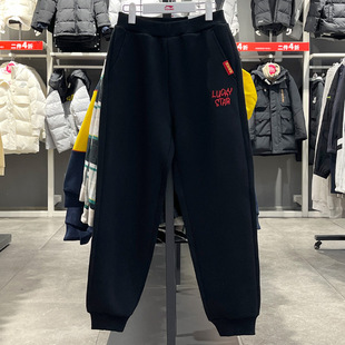 棉质舒适宽松收口运动长裤 新品 YKLW053 2026春季 李宁男童束脚卫裤
