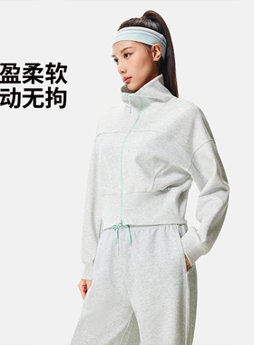 李宁卫衣2026夏季新款女子吸汗舒适柔软运动宽松开衫卫衣AWDW416