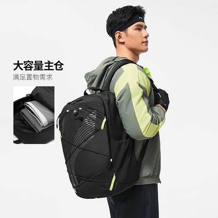 李宁男女同款健身系列背包学生书包2024新款运动双肩背包ABSU013