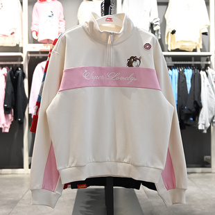 李宁女大童套头卫衣2026春季 运动潮流系列宽松上衣YWDW036 新品