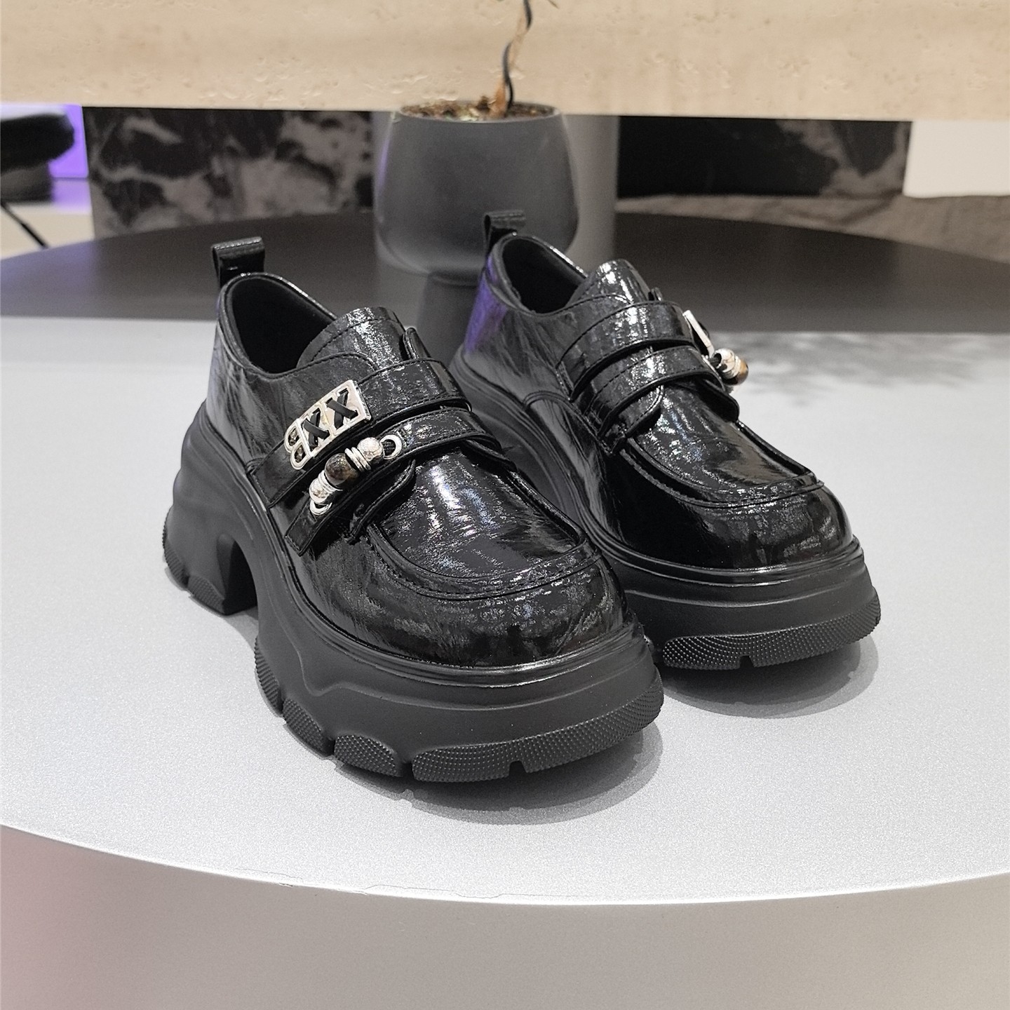 英伦风黑色复古乐福鞋女2026春季新款粗跟增高显瘦小皮鞋厚底单鞋,女鞋,浅口单鞋,淘宝优惠券,粉丝福利购,淘宝优惠卷