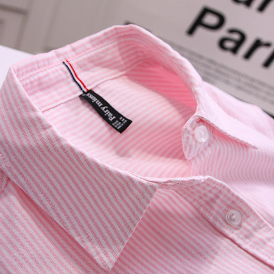 春秋新款简约竖条纹衬衫