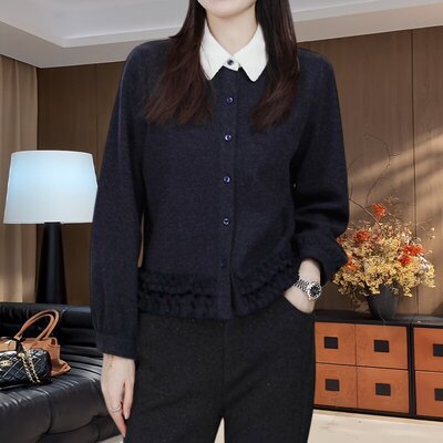 韩系温柔风撞色POLO领衬