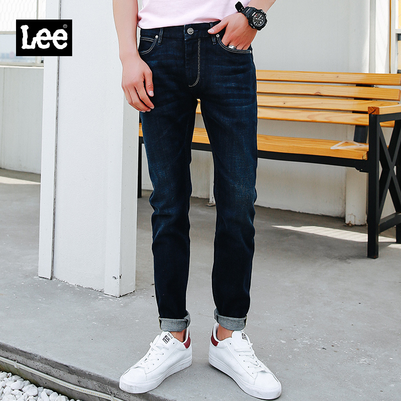 Lee男装 新款春夏修身低腰小直脚九分牛仔裤 L117093MK7TT