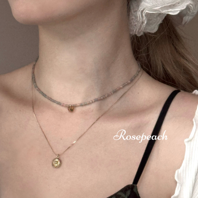 原创叠戴串珠锁骨链项链