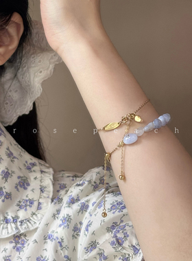 rosepeach「浅春系列」原创小众少女春日爱心天然碎石手链四色入