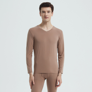 雪竹专柜同款秋冬高弹莫代尔男士套装保暖内衣秋衣秋裤薄款23975
