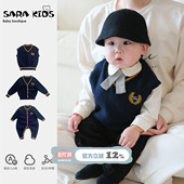 男宝宝春装 毛衣婴幼儿外穿小背心坎肩 针织马甲春秋学院风婴儿春季