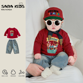 春季 婴儿衣服2026新款 外出服小月龄上衣裤 男宝宝套装 子两件套童装
