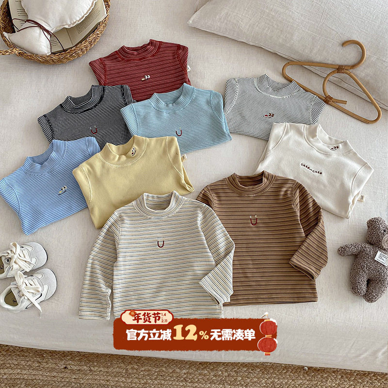 婴儿打底衫冬季加绒宝宝长袖T恤冬装保暖中小儿童德绒半高领上衣,童装/婴儿装/亲子装,T恤,淘宝优惠券,粉丝福利购,淘宝优惠卷