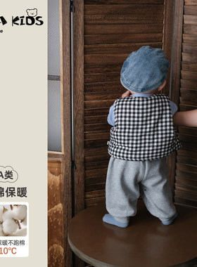 男宝宝冬装套装冬季婴幼儿分体衣服夹棉保暖外出服新款婴儿一整套