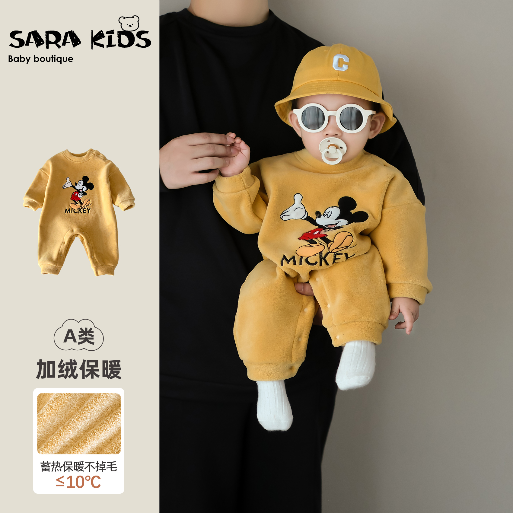 婴儿秋冬衣服男宝宝连体衣冬季加绒保暖婴幼儿外出抱抱服冬装爬服