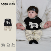 洋气婴儿分体衣服春季 婴童上衣裤 子两件套2026新款 男宝宝套装 春装