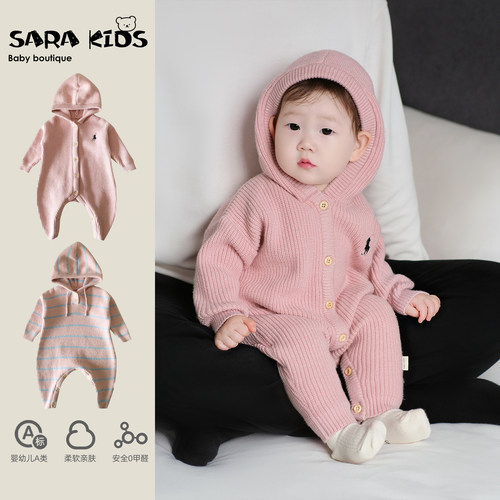 婴儿秋冬衣服超萌女宝宝连体衣