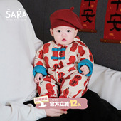 婴儿连体衣冬季 周岁抱抱服冬 男宝宝衣服加绒夹棉婴幼儿外出服冬装