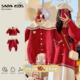 拜年服2026新款 一家三口红色全家福母子母女款 毛衣 冬季 马年亲子装
