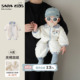 婴儿夹棉连体衣宝宝冬季 幼儿棉服小月龄外出爬服 衣服加绒保暖冬装