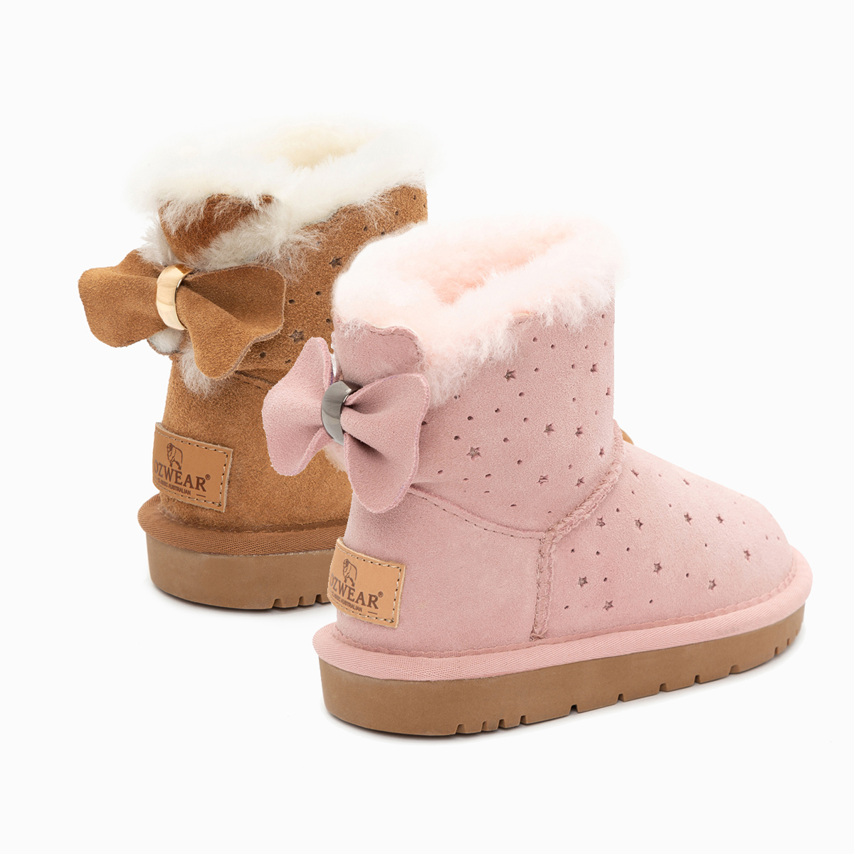 儿童雪地靴短筒ozwear星光羊毛