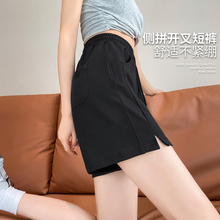 运动短裤女夏季薄款2025新款宽松美式小个子黑色外穿五分休闲裤子