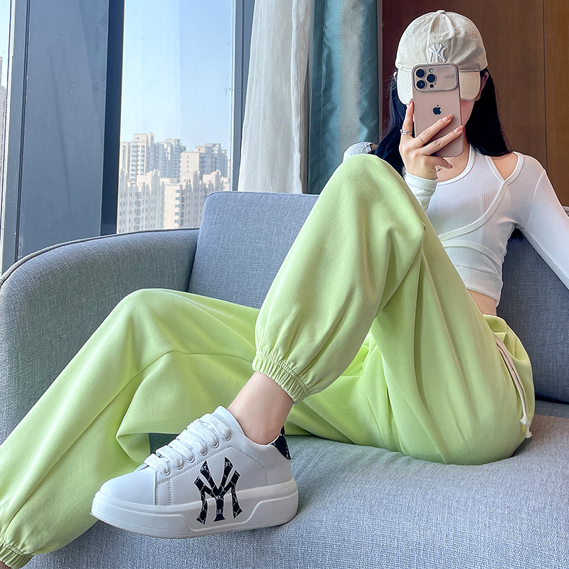 高腰显瘦长裤美式运动裤女秋冬