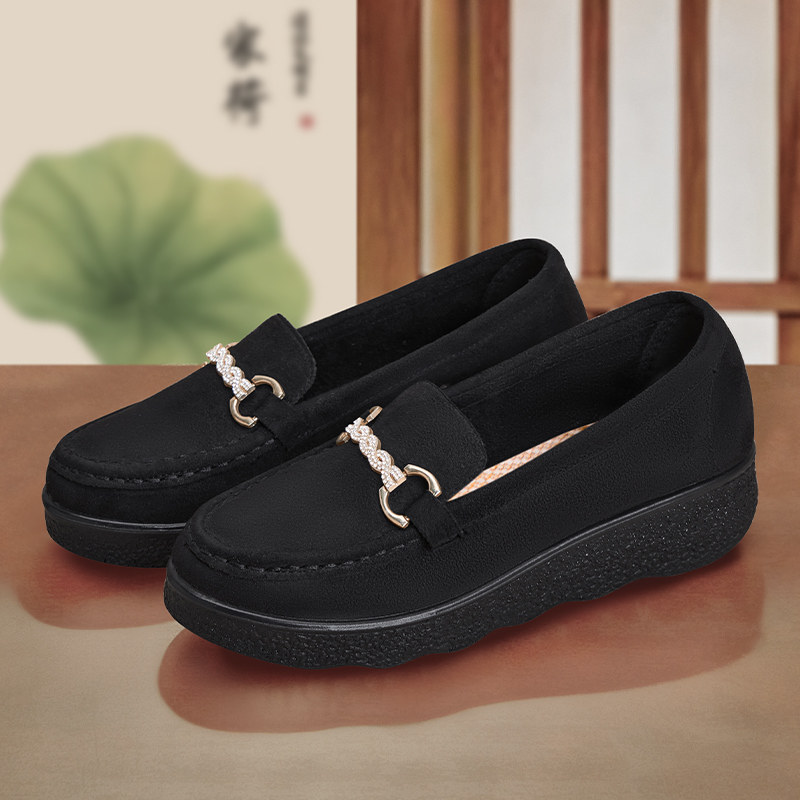 老北京布鞋女新款一脚蹬2025正品轻便工作鞋春款休闲黑色豆豆鞋子,女鞋,传统布鞋,淘宝优惠券,粉丝福利购,淘宝优惠卷