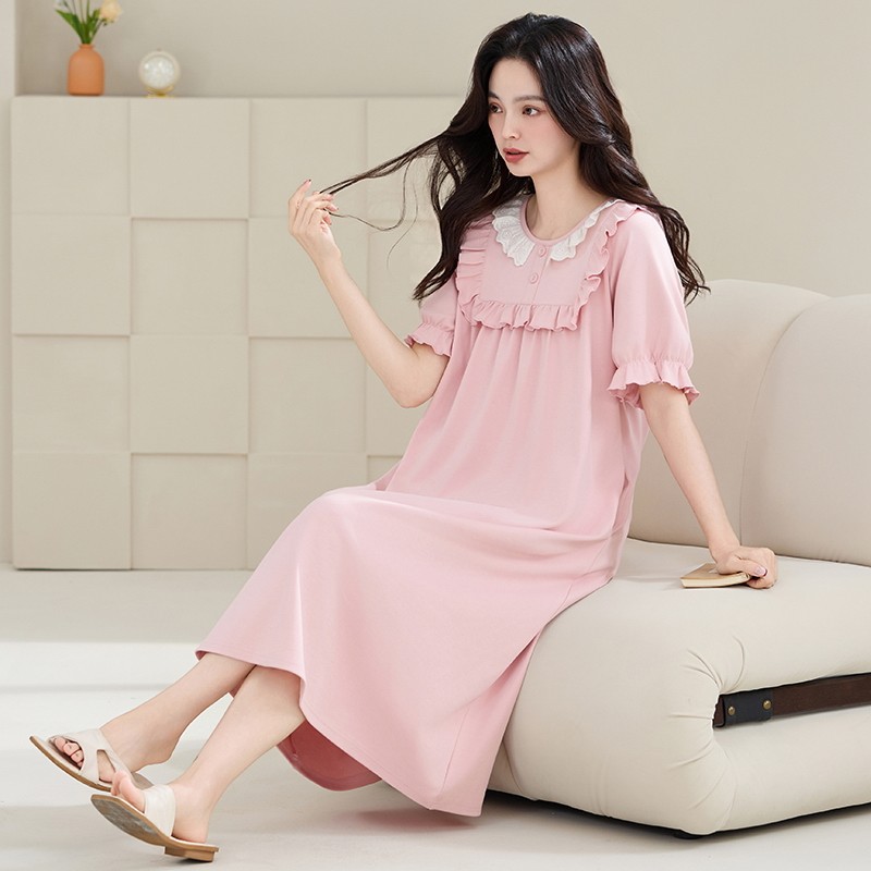 睡裙女款夏季短袖纯棉2025新款可爱公主风加大码可外穿睡衣连衣裙