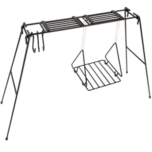 牧高笛户外露营铸铁加厚耐用可折叠便携多功能烧烤架子篝火焚火架