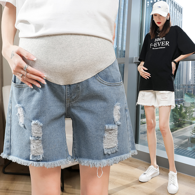 孕妇短裤夏季外穿宽松大码托腹休闲阔腿打底安全裤防走光牛仔短裤