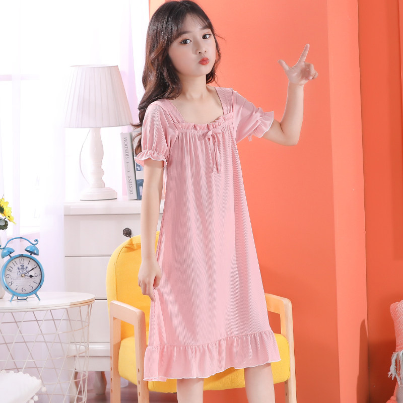 儿童睡裙夏季冰丝短袖可爱公主小女孩裙子女童连体裙中大童家居服,童装/婴儿装/亲子装,家居裙/睡裙,淘宝优惠券,粉丝福利购,淘宝优惠卷