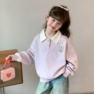 贝田2026新款春季女童卫衣春秋款儿童长袖Polo衫春天女孩洋气春装