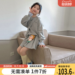 2026新款女童套装春装儿童卫衣春季洋气短裙子女孩春款大童两件套