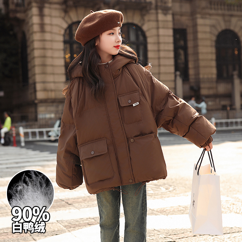 贝田女童加厚洋气羽绒服