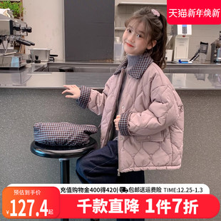 贝田2025新款冬季女童外套夹棉加厚儿童冬装棉服初冬天洋气中大童