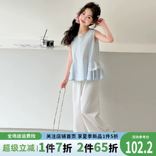 女童夏装套装夏季2026新款儿童韩版洋气夏款女孩大童休闲夏天背心