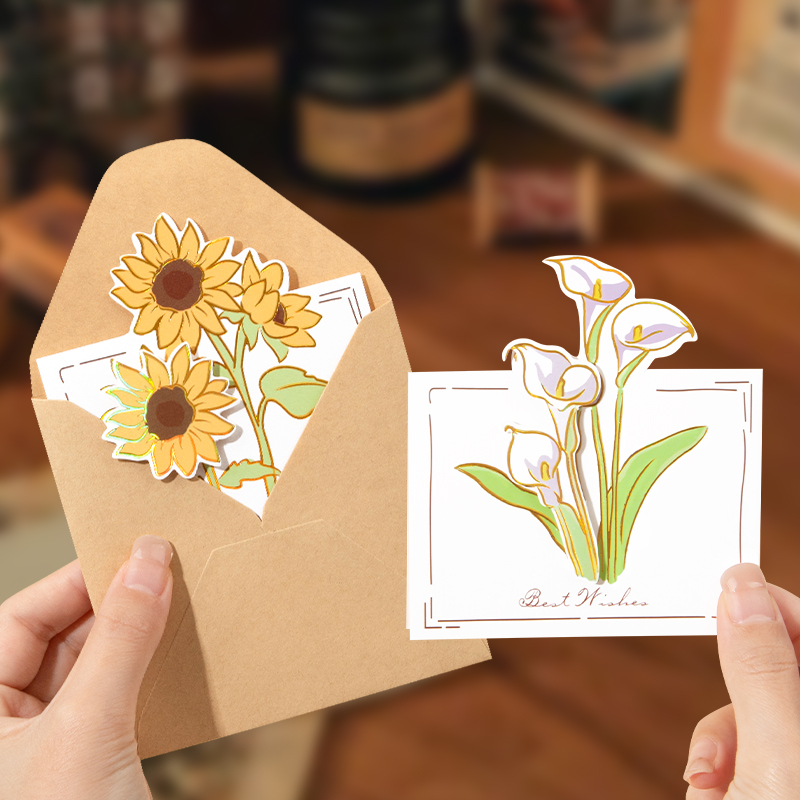 教师节感恩贺卡创意立体花束卡片