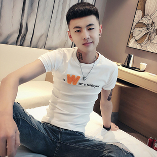 男士t恤夏季爆款XS码短袖社会精神小伙矮小个子半袖帅气修身体桖