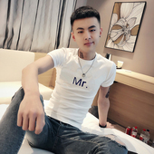 男士 XS号短袖 特小码 夏装 t恤修身 短款 社会精神小伙紧身薄半袖 体桖