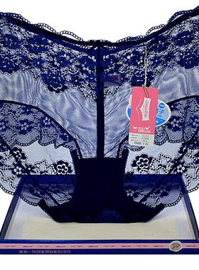 彩田内裤女士蕾丝边网纱透明性感青年青年高腰31213锦纶纯棉裆新
