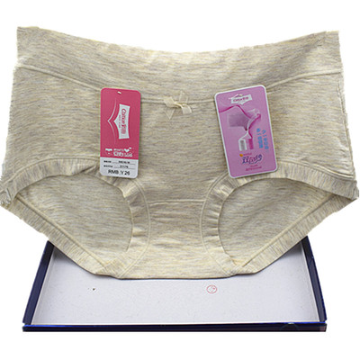 彩田双色纱内裤女中腰莫代尔混纺