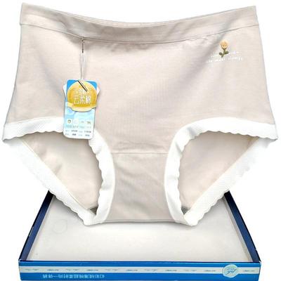 云柔棉内裤彩田金标86棉中高腰女