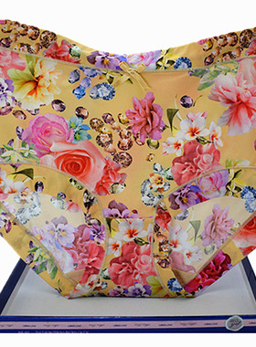 彩田内裤女冰丝高腰大码30988印花牛奶丝三角平脚速干包臀夏30987