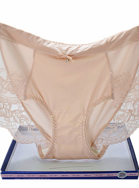 彩田花仙子内裤女中腰20996冰丝蕾丝速干性感全棉裆包臀大码夏季