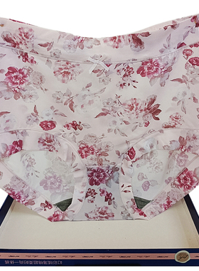 彩田内裤女冰丝石墨烯高腰31353印花牛奶丝大码莫兰迪色抗菌速干