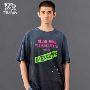 现货授权Liberaiders FADED PUNK LOGO TEE 做旧短袖T恤男女26SS
