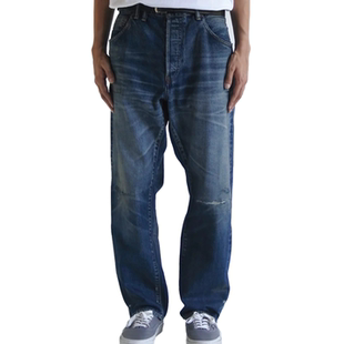 现货授权ANACHRONORM REMAKED PANTS 复古水洗做旧锥形牛仔裤26SS