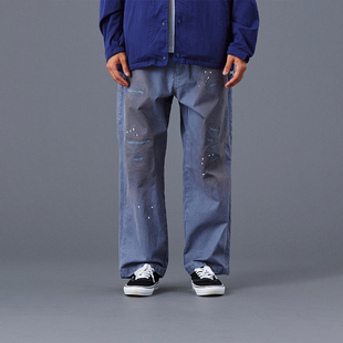现货授权Liberaiders WORK PANTS 复古做旧泼漆休闲工装长裤25FW
